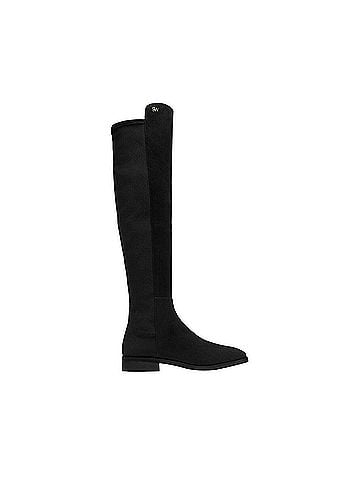 Stuart Weitzman Women's Keelan Black Suede With Logo Over The Knee Boots (36.5 EU / 6 B US) (view 1)