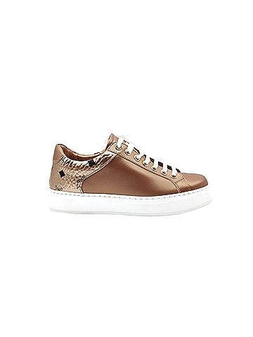 MCM Women's Rose Gold Leather Low Top Sneakers (35 EU / 5 US) (view 2)