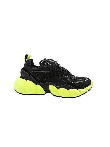 MCM Women's Black Luft Collection Suede Neon Green Trim Sneaker(35 EU / 5 US) (view 2)