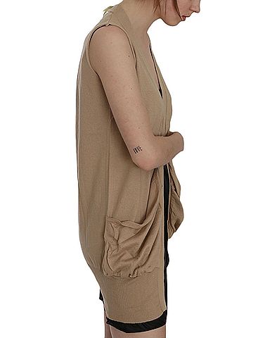 Pink memories Brown 100% Cotton Sleeveless Cardigan Top Women's Vest (view 2)