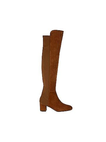 Stuart Weitzman Women's Coffee Brown Suede Heel Knee High Boots (36.5 EU / 6 B US) (view 1)