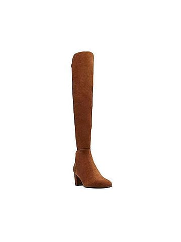 Stuart Weitzman Women's Coffee Brown Suede Heel Knee High Boots (36.5 EU / 6 B US) (view 2)