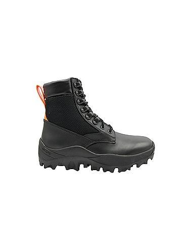 MCM Women's Black Leather Reflective Patch With Orange Pull Boots (37 EU / 7 US) (view 2)