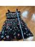 Mac Duggal 100% Polyester Floral Black Green Cocktail Dress Size 6 - photo 14
