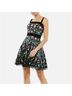 Mac Duggal 100% Polyester Floral Black Green Cocktail Dress Size 6 - photo 4
