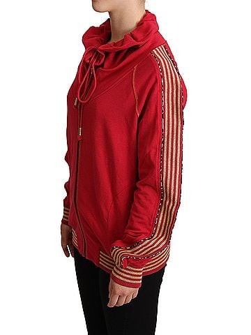 John Galliano Red Full Zip Jacket Sweatshirt Hooded Women's Sweater (view 2)