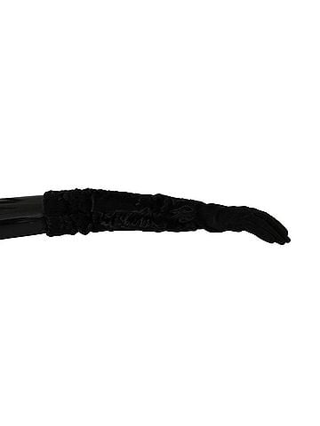 Dolce & Gabbana Basic Black Elbow Length Mitten Suede Fur Women's Gloves (view 1)