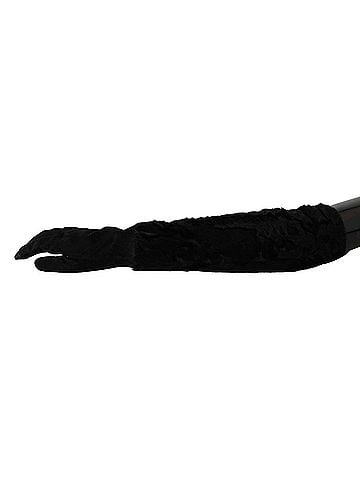 Dolce & Gabbana Basic Black Elbow Length Mitten Suede Fur Women's Gloves (view 2)