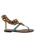 Dolce & Gabbana Basic 100% Leather Solid Blue Blue Leather Devotion Flats Women's Sandals Size 5 - photo 1