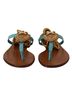 Dolce & Gabbana Basic 100% Leather Solid Blue Blue Leather Devotion Flats Women's Sandals Size 5 - photo 2