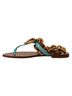 Dolce & Gabbana Basic 100% Leather Solid Blue Blue Leather Devotion Flats Women's Sandals Size 5 - photo 5