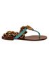 Dolce & Gabbana Basic 100% Leather Solid Blue Blue Leather Devotion Flats Women's Sandals Size 5 - photo 6