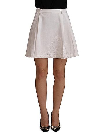 Ermanno Scervino White High Waist A-line Mini Cotton Women's Skirt (view 1)