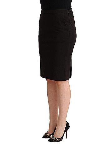 GF Ferre Black Straight Pencil Cut Knee Length Women's Skirt (view 2)