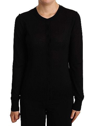 Dolce & Gabbana Basic Black Crewneck Pullover STAFF Sweater Women's Wool (view 1)