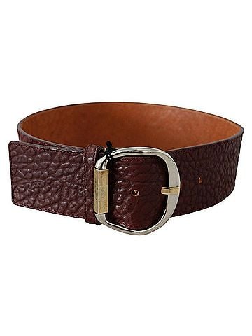 GF Ferre Bordeaux Wide Leather Waist Gold Silver Women's Belt (view 1)