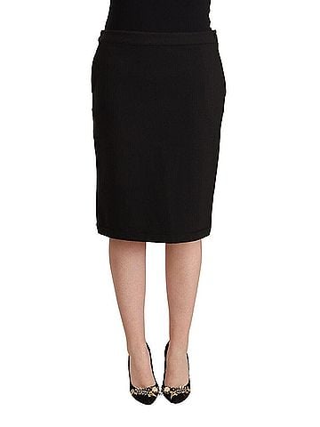 GF Ferre Black Straight Pencil Cut Knee Length Women's Skirt (view 1)