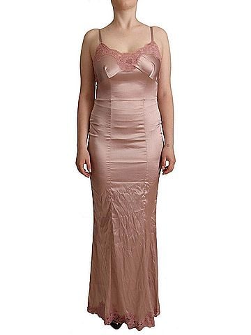 Dolce & Gabbana Basic Pink Lace Long Bodycon Maxi Polyester Women's Dress (view 1)