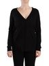 Dolce & Gabbana Basic 100% Wool Solid Black Black Wool V-neck Long Sleeves Pullover Women's Top Size M - photo 1
