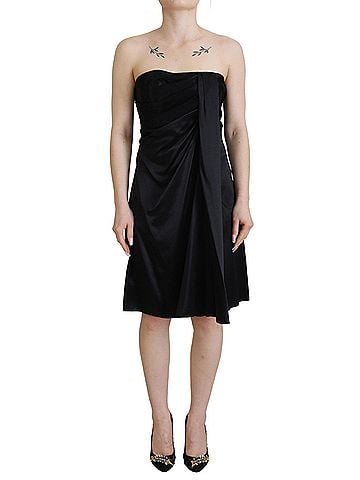 Dolce & Gabbana Basic Black Silk Shift Short Mini Party Women's Dress (view 1)