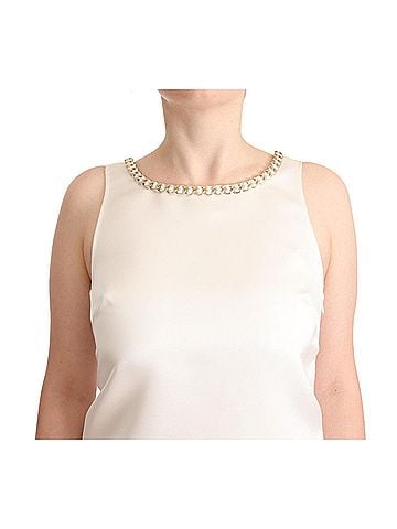 Elisabetta Franchi White Polyester Sleeveless Mini Shift Women's Dress (view 2)