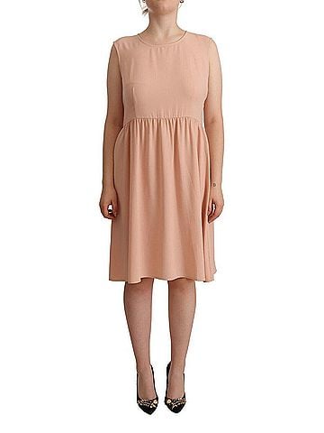 Twinset Beige Polyester Sleeveless Shift Knee Length Women's Dress (view 1)