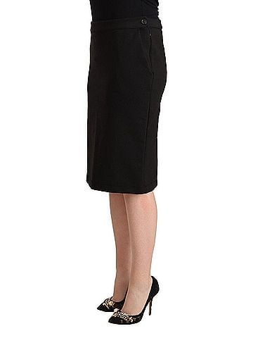 GF Ferre Black Straight Pencil Cut Knee Length Women's Skirt (view 2)