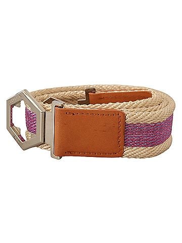 GF Ferre Multicolor Leather Silver Hexagon Logo Buckle Women's Belt (view 1)