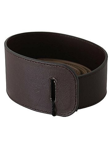 GF Ferre Brown Genuine Leather Logo Wide Waist Women's Belt (view 1)