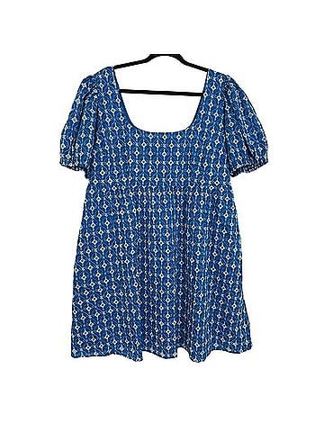 Rhode X Target Rhode x Target Blue Eyelet Puff Sleeve Mini Dress Casual Dress (view 1)