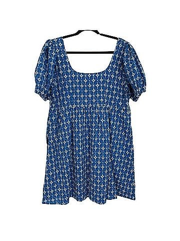 Rhode X Target Rhode x Target Blue Eyelet Puff Sleeve Mini Dress Casual Dress (view 2)