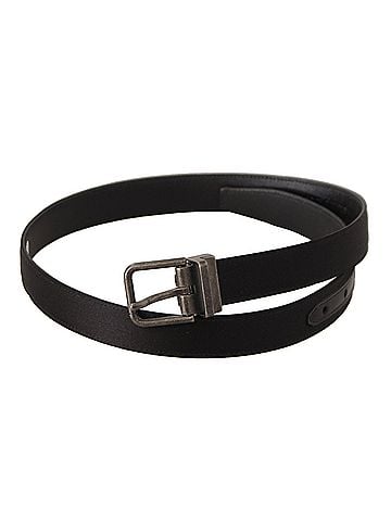 Dolce & Gabbana Basic Black Calfskin Leather Vintage Metal Buckle Women's Belt (view 2)