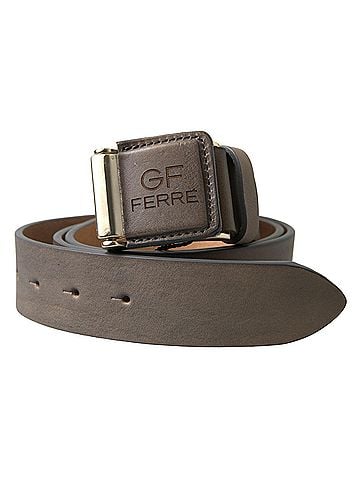 GF Ferre Brown Leather Fashion Logo Buckle Waist Women's Belt (view 1)