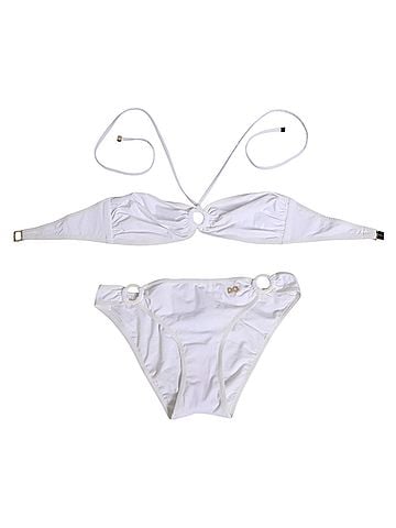 Dolce & Gabbana Basic White Logo Swimsuit 2 Piece Top Bottom Women's Swimwear (view 1)