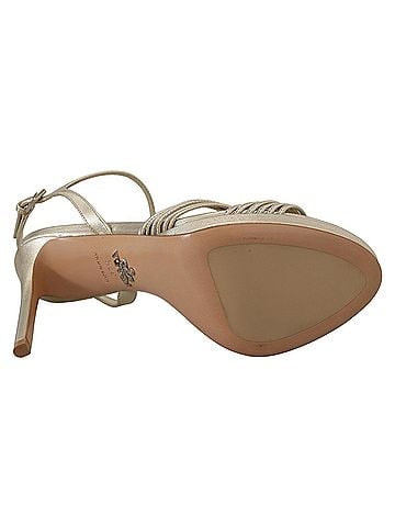 Prada Gold Leather Women'ss Ankle Strap Heels Stiletto Women's Sandal (view 2)