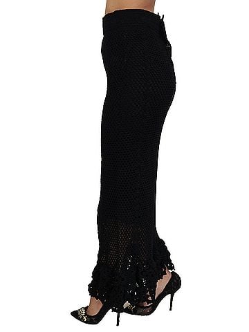 Dolce & Gabbana Basic Black Knitted Cotton High Waist Mermaid Women's Skirt (view 2)