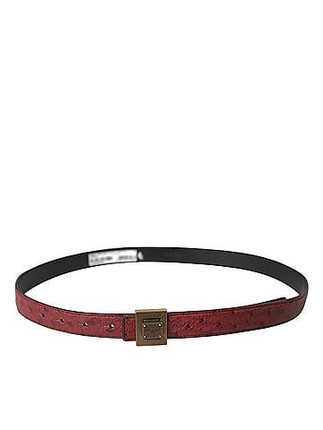 Dolce & Gabbana Basic Brown Leather Square Metal Buckle Women's Belt (view 2)