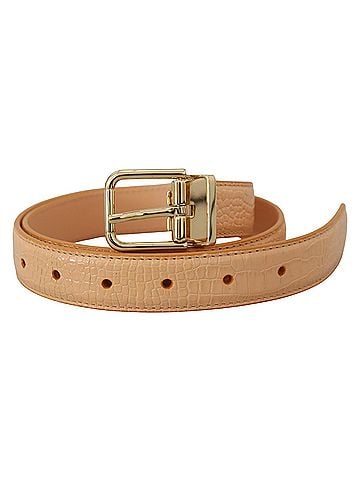 Dolce & Gabbana Basic Beige Exotic Leather Gold Metal Buckle Women's Belt (view 1)