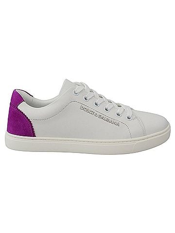 Dolce & Gabbana Basic White Suede Leather Low Top Sneakers Women's Shoes (view 1)