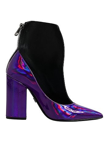 Dolce & Gabbana Basic Purple Black Pointed Ankle Boots Women's Shoes (view 1)