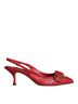 Dolce & Gabbana Basic 100% Leather Solid Red Red Devotion Leather Heels Slingback Women's Shoes Size 5 - photo 1
