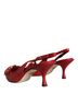 Dolce & Gabbana Basic 100% Leather Solid Red Red Devotion Leather Heels Slingback Women's Shoes Size 5 - photo 5