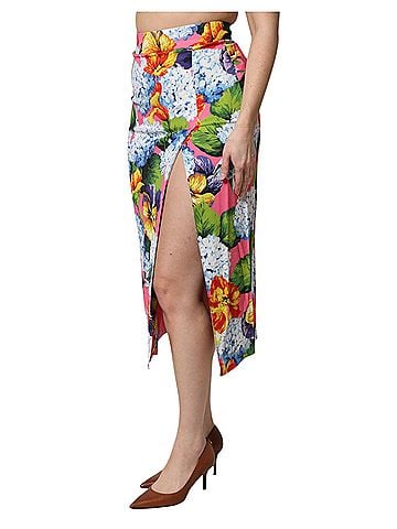 Dolce & Gabbana Basic Multicolor Floral High Waist Midi Women's Skirt (view 2)