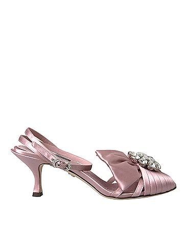 Dolce & Gabbana Basic Pink Keira Crystal Heels Sandals Women's Shoes (view 1)