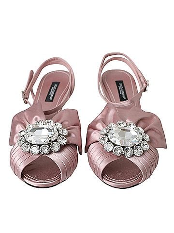 Dolce & Gabbana Basic Pink Keira Crystal Heels Sandals Women's Shoes (view 2)