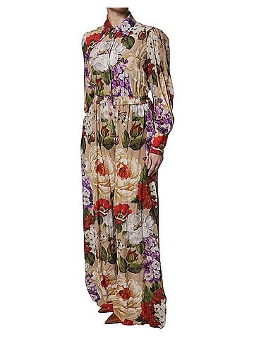 Dolce & Gabbana Basic Multicolor Floral Wide Leg Jumpsuit Women's Dress (view 2)