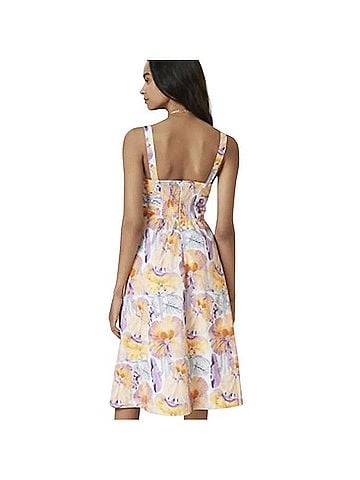 Anthropologie Cecilia Pettersson Floral Tie Front Midi Dress Casual Dress (view 2)