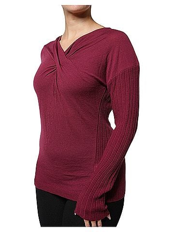 Roberto Cavalli Maroon Jumper Keyhole Knit Pullover Women's Sweater (view 2)