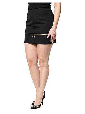 Dolce & Gabbana Basic Black Virgin Wool High Waisted Mini Women's Skirt (view 2)