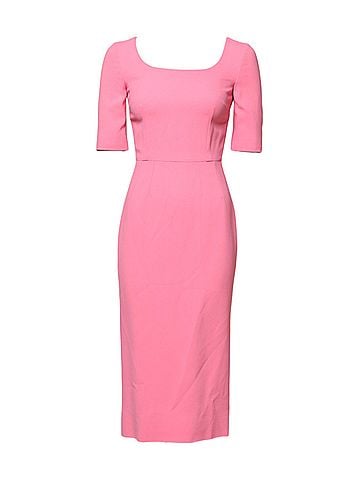 Dolce & Gabbana Basic Pink Viscose Short Sleeve Sheath Midi Women's Dress (view 1)